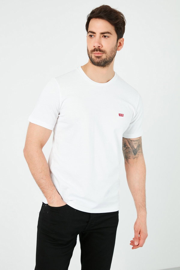 Levis Erkek Bisiklet Yaka T-shirt BEYAZ