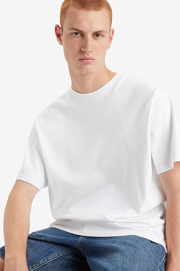 Levis Erkek Bisiklet Yaka T-shirt BEYAZ