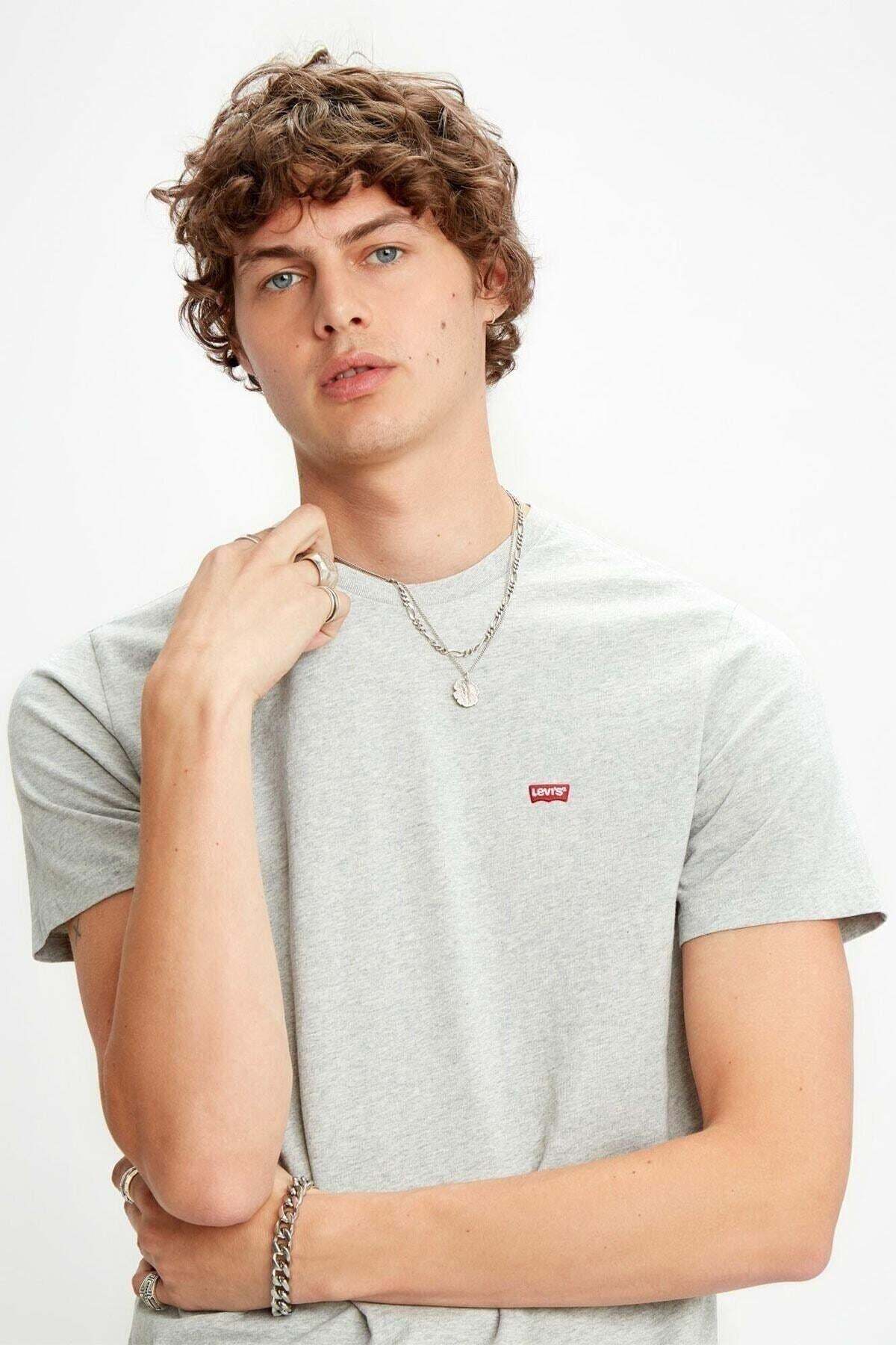 Levis Erkek  Bisiklet Yaka T-shirt GRI