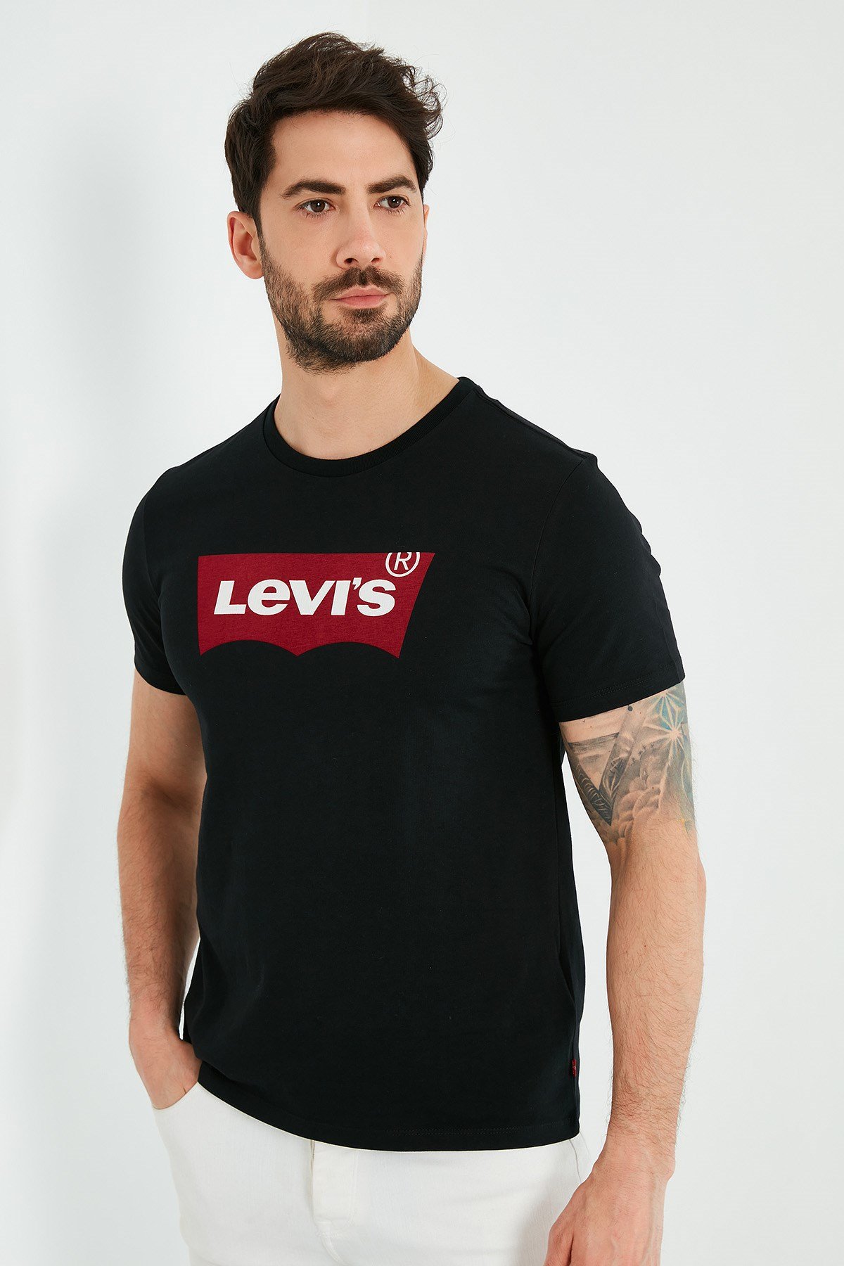 Levis Erkek Bisiklet Yaka T-shirt SIYAH