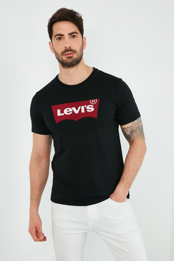 Levis Erkek Bisiklet Yaka T-shirt SIYAH