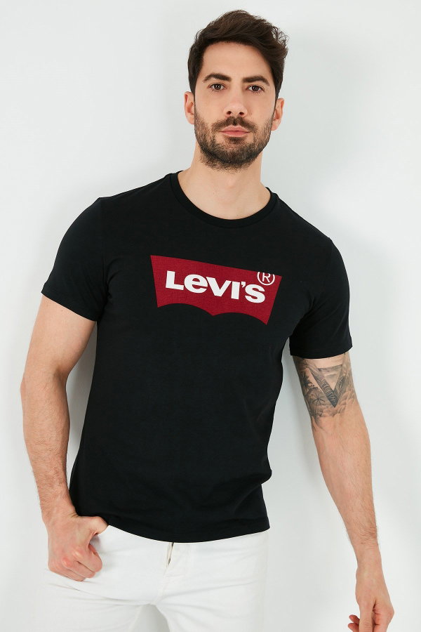 Levis Erkek Bisiklet Yaka T-shirt SIYAH