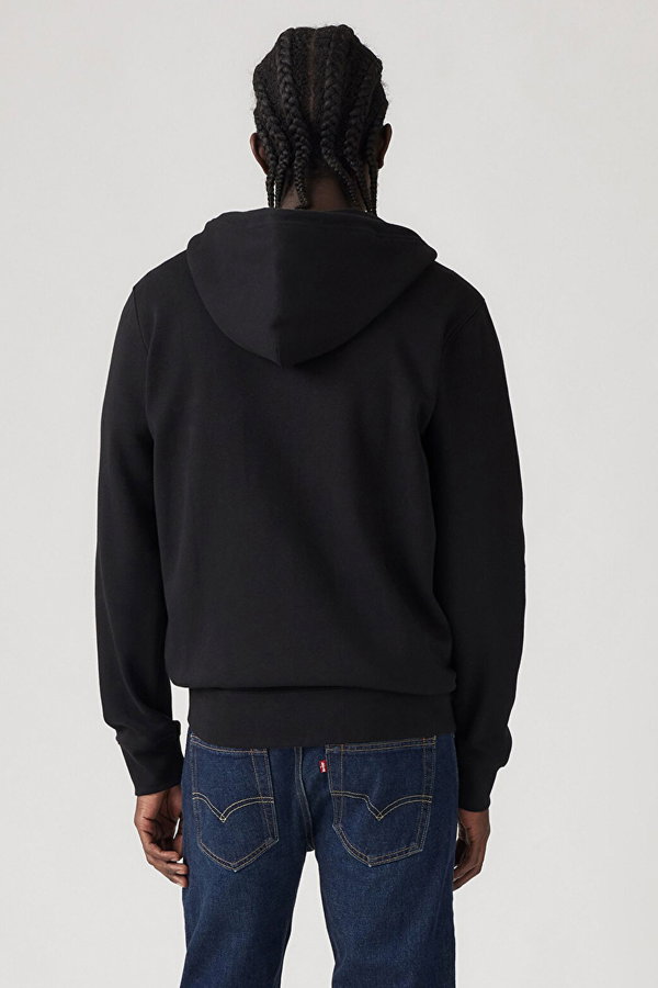 Levis Erkek Kapüşonlu Fermuarlı Sweatshirt SIYAH