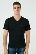 Levis Erkek V Yaka T-shirt SIYAH