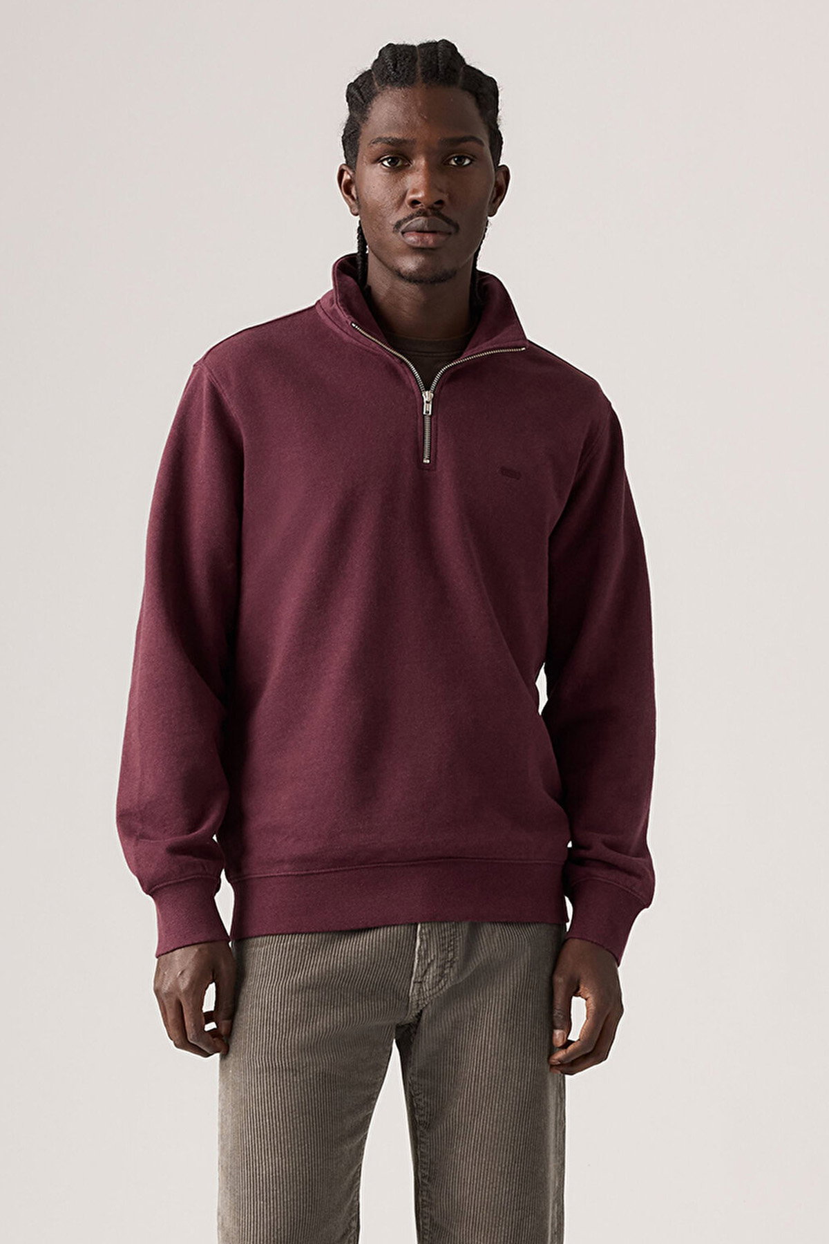 Levis Erkek Yarım Fermuarlı Sweatshirt BORDO