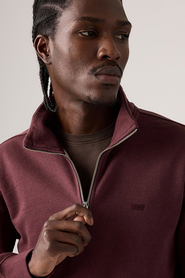 Levis Erkek Yarım Fermuarlı Sweatshirt BORDO