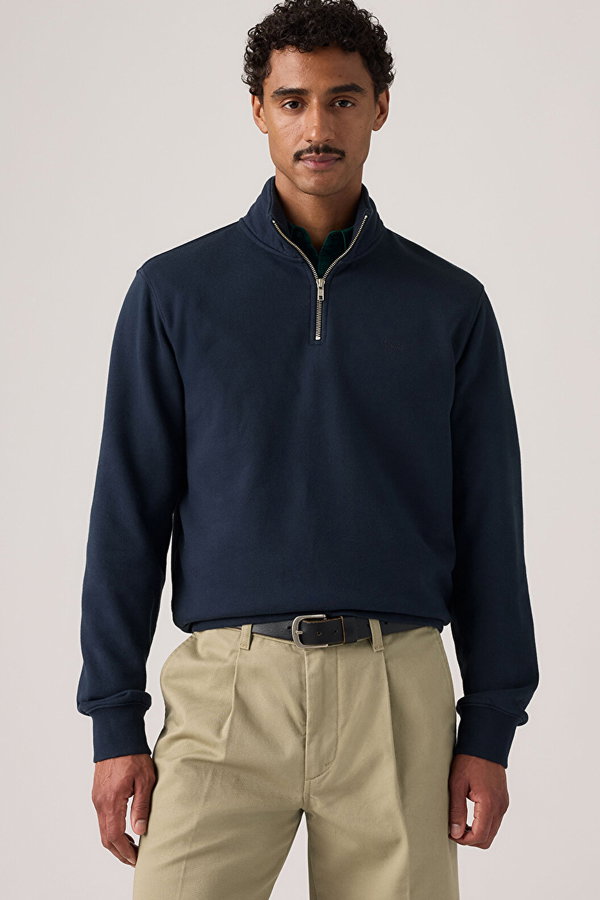 Levis Erkek Yarım Fermuarlı Sweatshirt LACIVERT