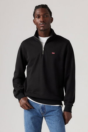 Levis Erkek Yarım Fermuarlı Sweatshirt SIYAH