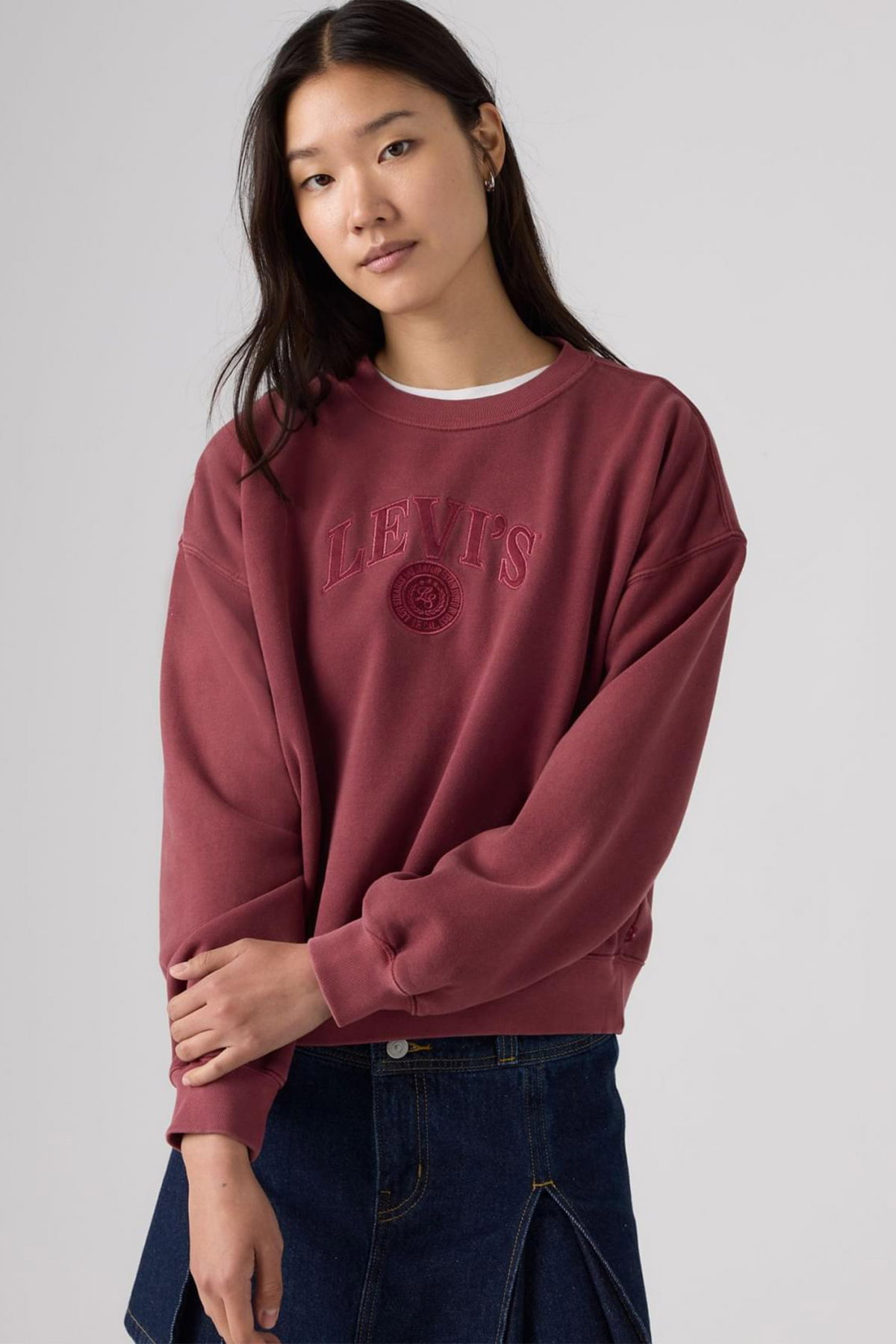 Levis Kadın Bisiklet Yaka Sweatshirt BORDO