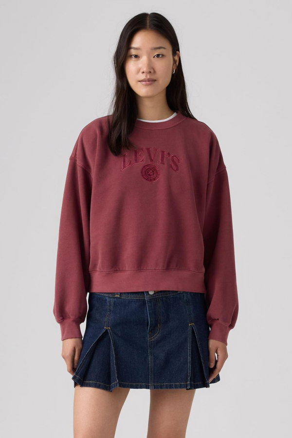 Levis Kadın Bisiklet Yaka Sweatshirt BORDO