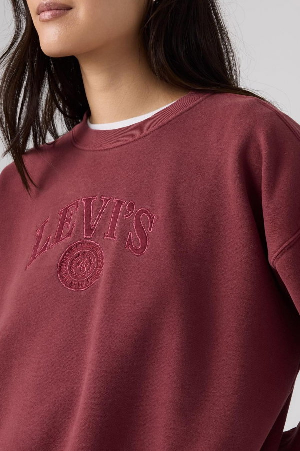 Levis Kadın Bisiklet Yaka Sweatshirt BORDO