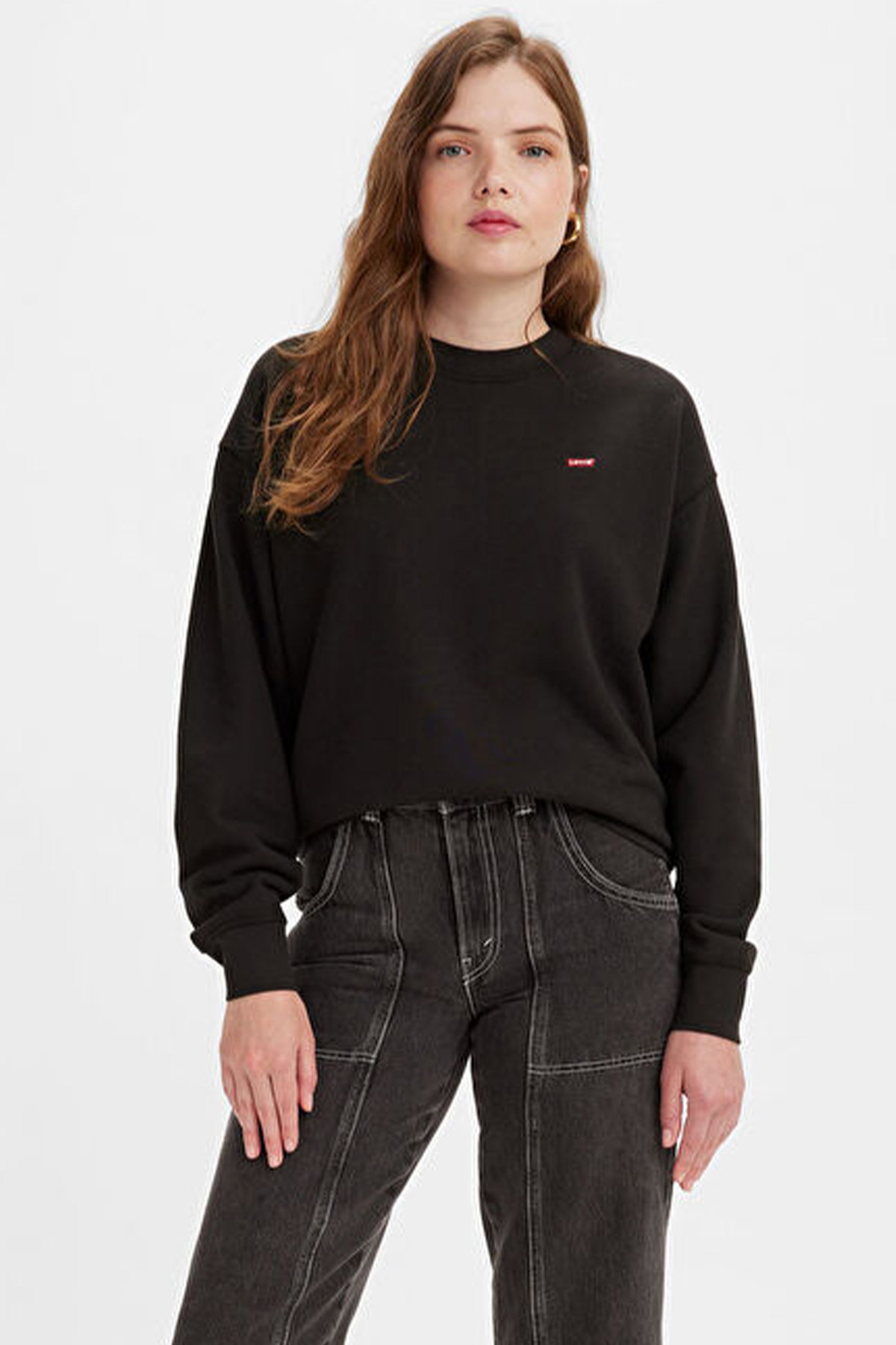 Levis Kadın Bisiklet Yaka Sweatshirt SIYAH