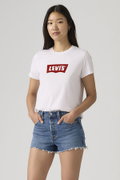 Levis Kadın Bisiklet Yaka T-shirt BEYAZ
