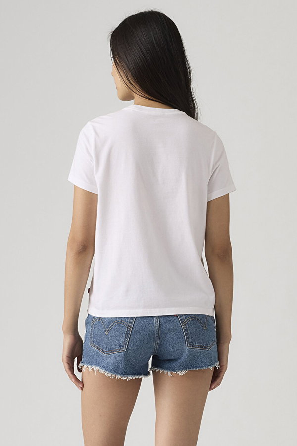 Levis Kadın Bisiklet Yaka T-shirt BEYAZ