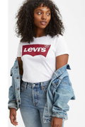 Levis Kadın Bisiklet Yaka T-shirt BEYAZ