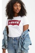 Levis Kadın Bisiklet Yaka T-shirt BEYAZ