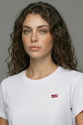 Levis Kadın Bisiklet Yaka T-shirt BEYAZ