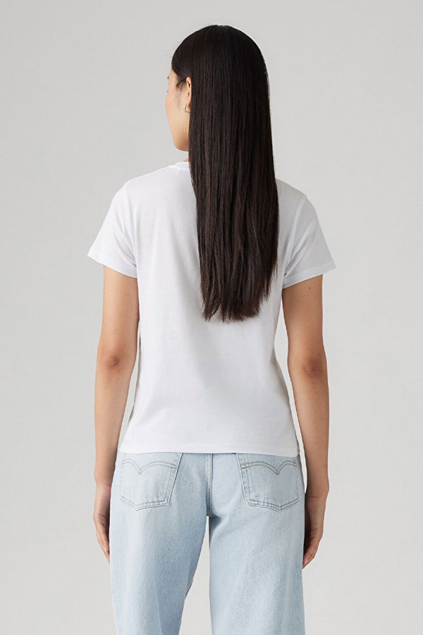 Levis Kadın Bisiklet Yaka T-shirt BEYAZ