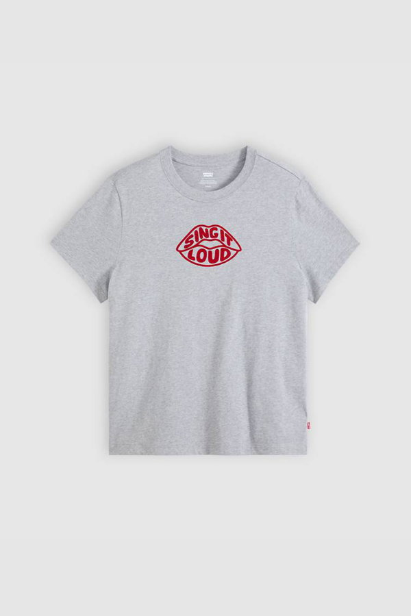 Levis Kadın Bisiklet Yaka T-shirt GRI