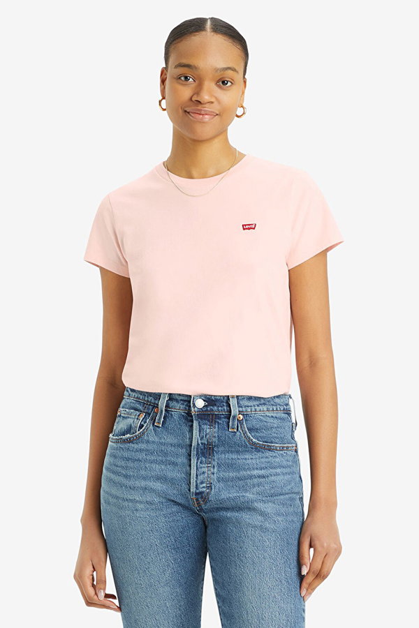 Levis Kadın Bisiklet Yaka T-shirt PEMBE