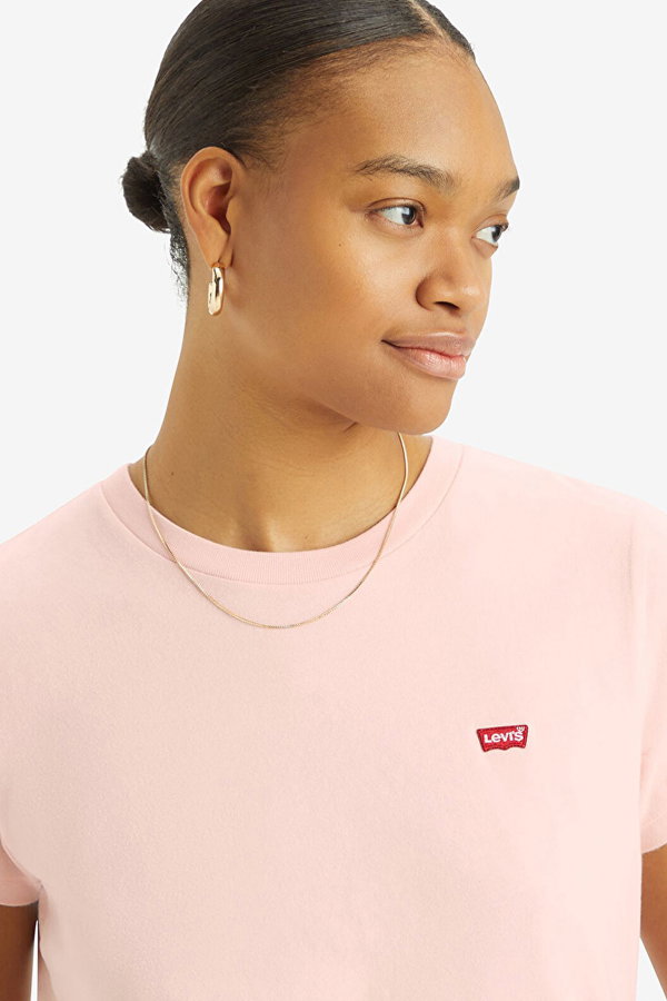 Levis Kadın Bisiklet Yaka T-shirt PEMBE