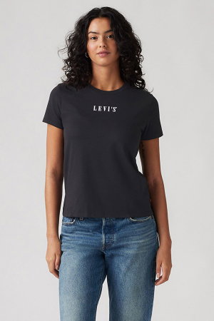 Levis Kadın Bisiklet Yaka T-shirt SIYAH