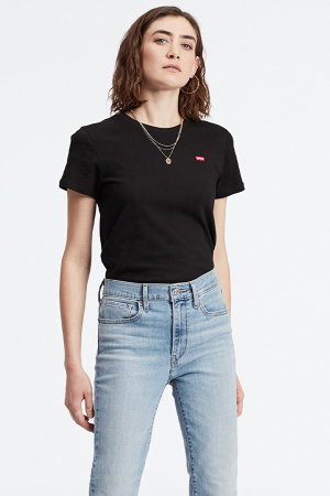 Levis Kadın Bisiklet Yaka T-shirt SIYAH