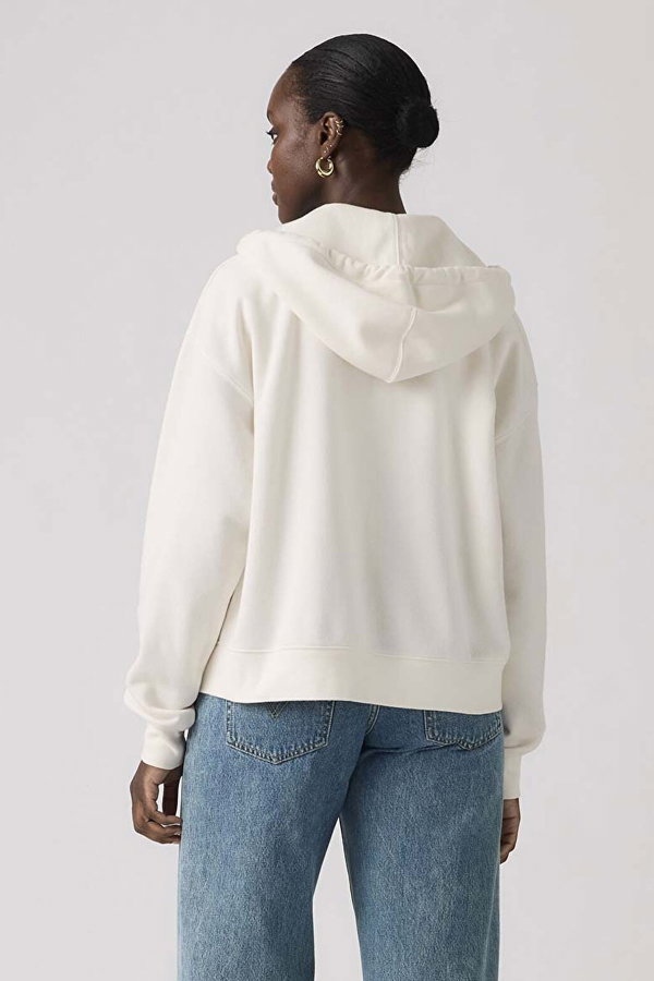Levis Kadın Kapüşonlu Fermuarlı Sweatshirt EKRU