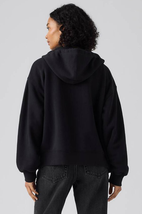 Levis Kadın Kapüşonlu Fermuarlı Sweatshirt SIYAH