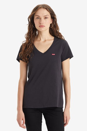 Levis Kadın V Yaka T-shirt SIYAH