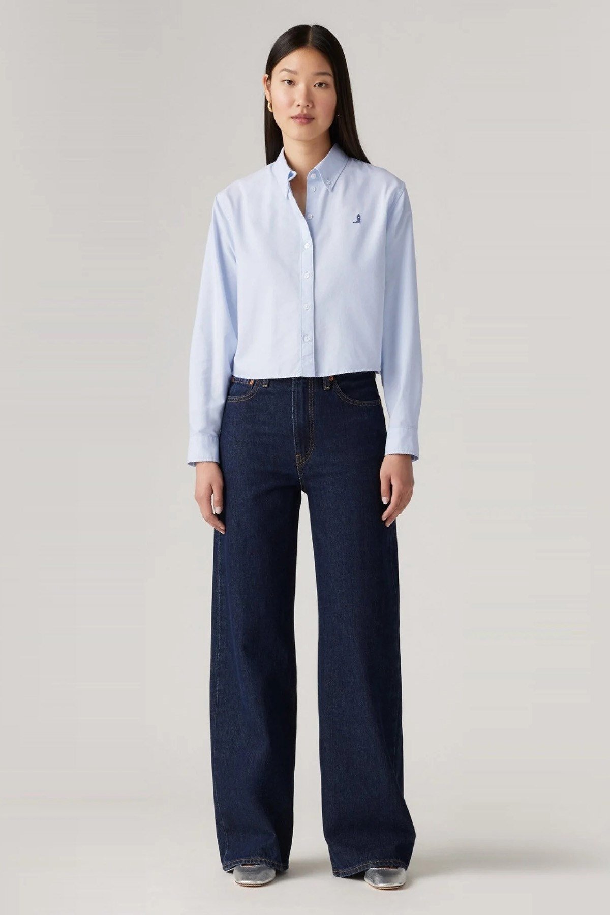 Levis Ribcage Wide Leg Kadın Jeans Pantolon LACIVERT