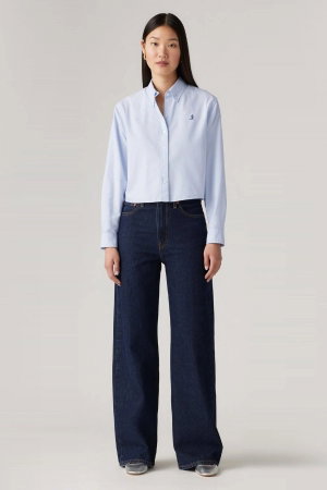 Levis Ribcage Wide Leg Kadın Jeans Pantolon LACIVERT