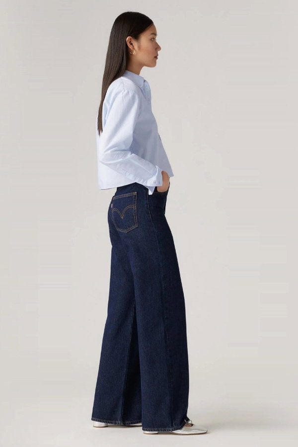 Levis Ribcage Wide Leg Kadın Jeans Pantolon LACIVERT