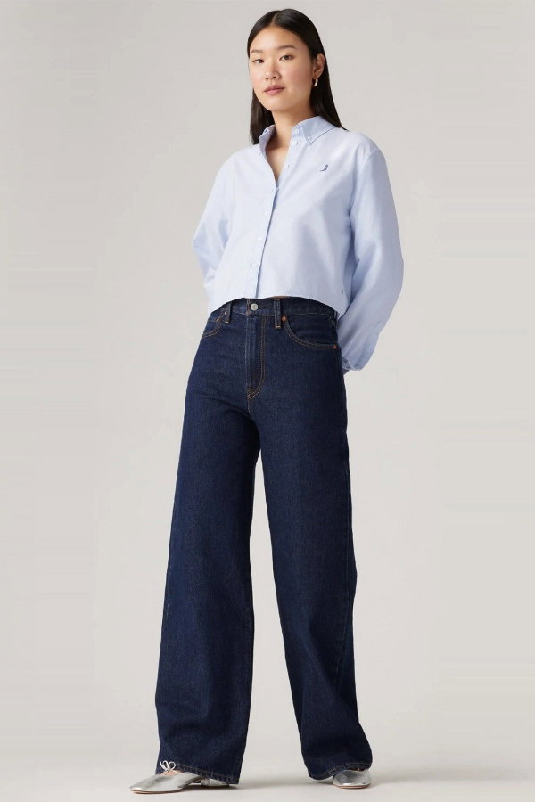 Levis Ribcage Wide Leg Kadın Jeans Pantolon LACIVERT
