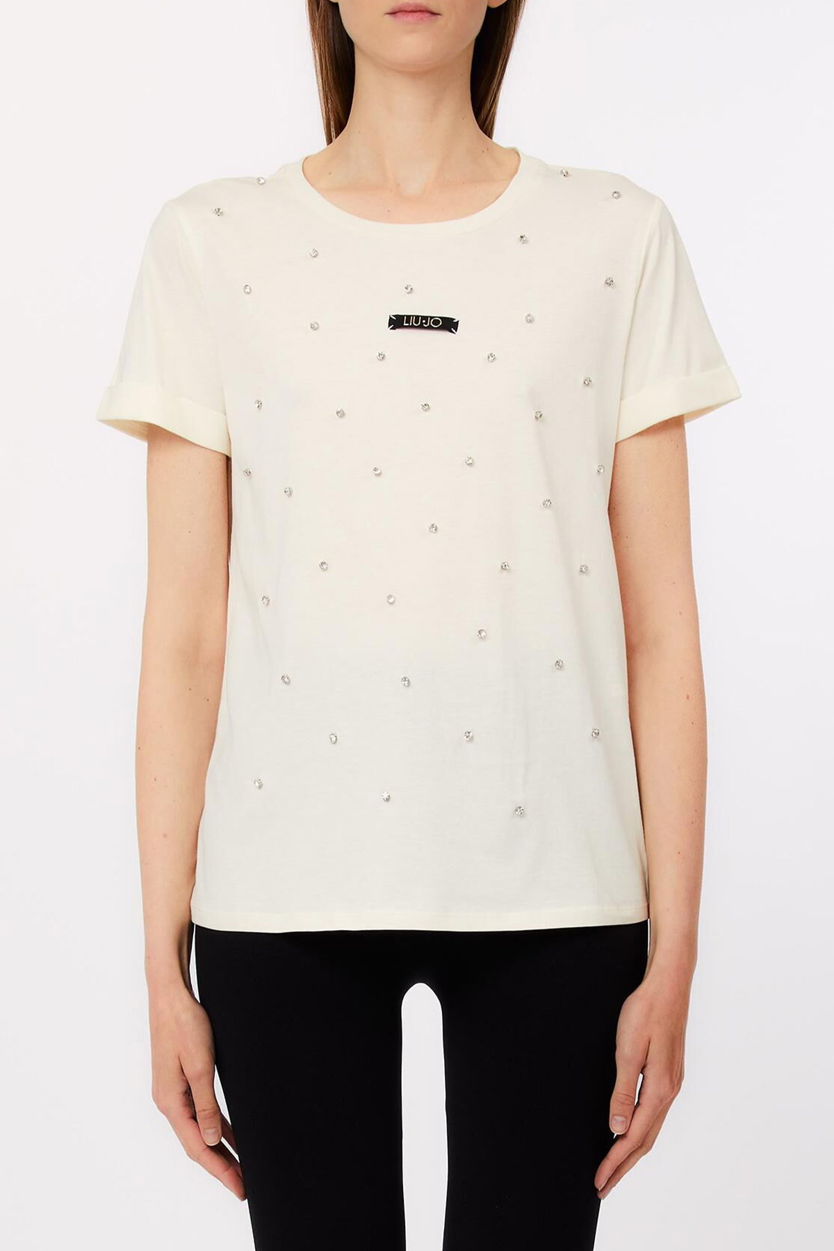 Liu Jo Kadın Bisiklet Yaka T-shirt BEYAZ