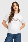 Liu Jo Kadın Bisiklet Yaka T-shirt BEYAZ