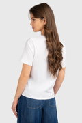 Liu Jo Kadın Bisiklet Yaka T-shirt BEYAZ