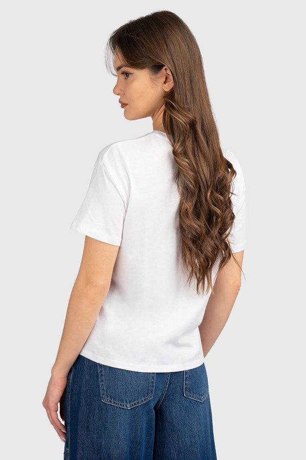 Liu Jo Kadın Bisiklet Yaka T-shirt BEYAZ
