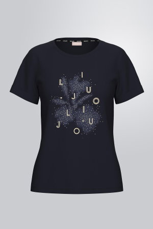 Liu Jo Kadın Bisiklet Yaka T-shirt LACIVERT