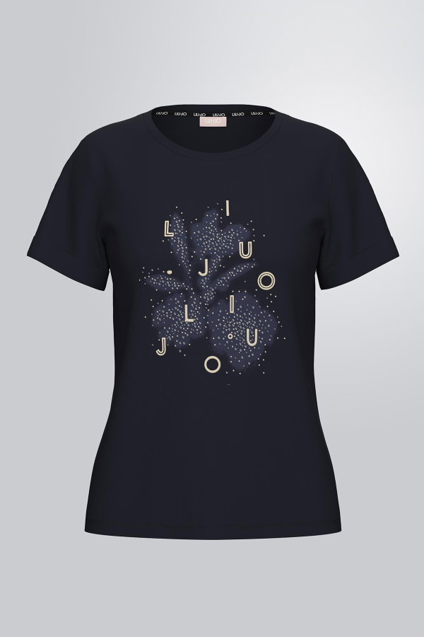 Liu Jo Kadın Bisiklet Yaka T-shirt LACIVERT