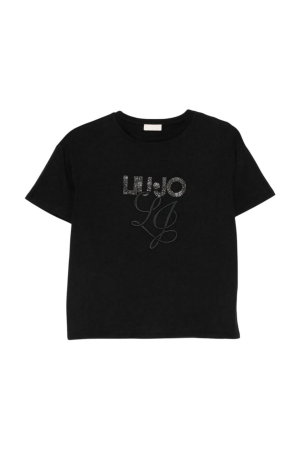 Liu Jo Kadın Bisiklet Yaka T-shirt SIYAH