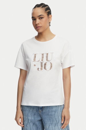 Liu Jo Kadın Bisiklet Yaka T-shirt BEYAZ