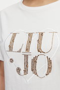 Liu Jo Kadın Bisiklet Yaka T-shirt BEYAZ