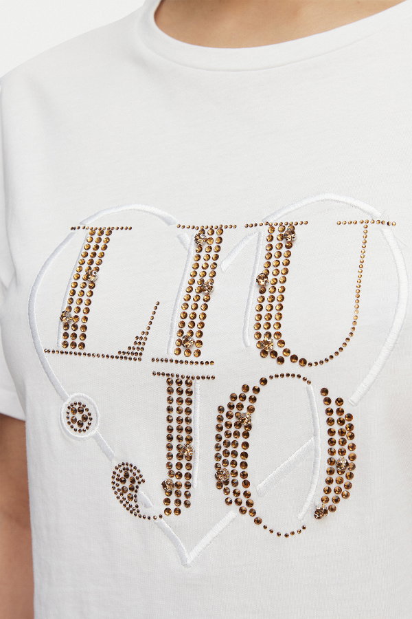 Liu Jo Kadın Bisiklet Yaka T-shirt BEYAZ
