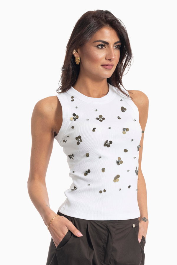 Liu Jo Kadın Bisiklet Yaka T-shirt BEYAZ