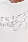 Liu Jo Kadın Bisiklet Yaka T-shirt BEYAZ