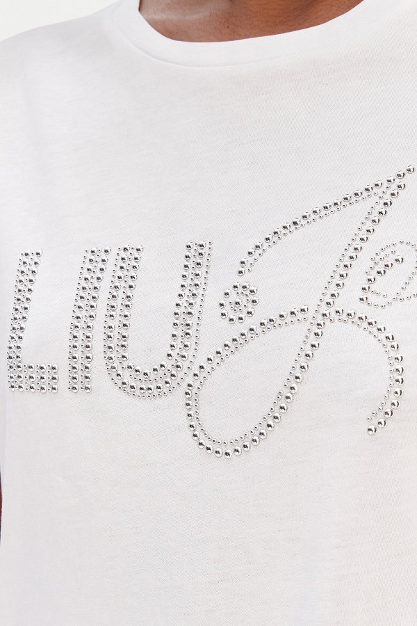 Liu Jo Kadın Bisiklet Yaka T-shirt BEYAZ