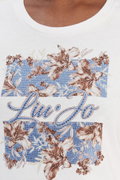 Liu Jo Kadın Bisiklet Yaka T-shirt BEYAZ MAVI