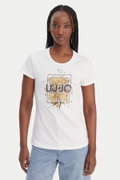 Liu Jo Kadın Bisiklet Yaka T-shirt BEYAZ-SARI