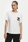 Liu Jo Kadın Bisiklet Yaka T-shirt BEYAZKAHVE